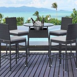 5pc Bar Set Outdoor Patio Furniture New 
