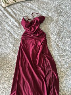 Burgundy Maxi Dress with Slit
