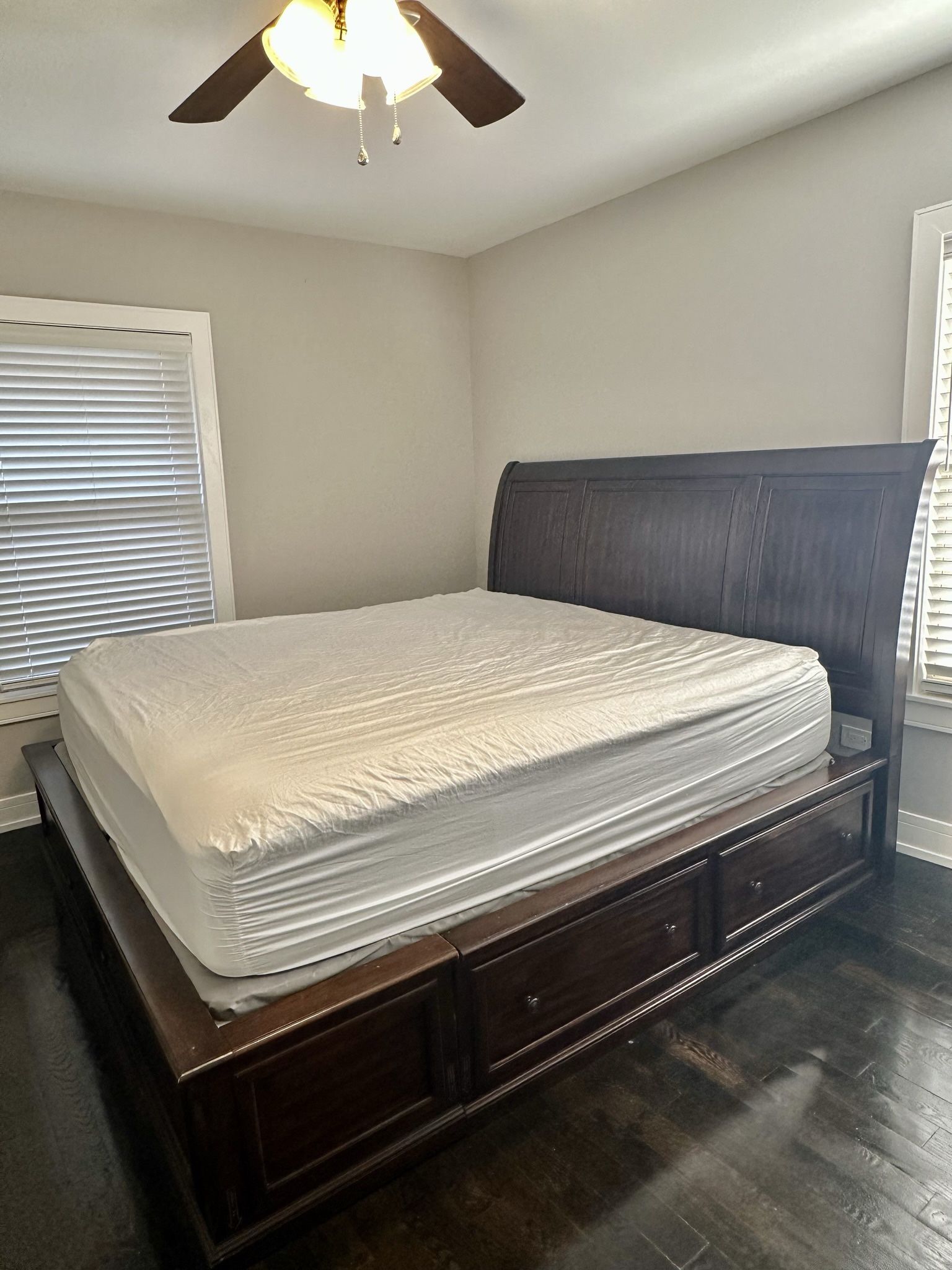 Beautiful Solid Wood King Bed Frame w/ Storage Drawers – $450 (OBO)