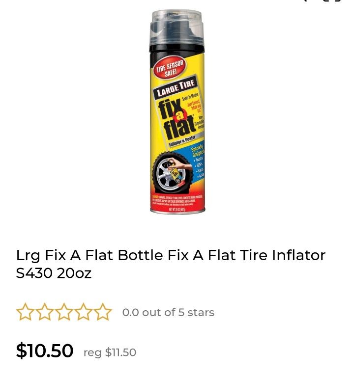 FixaFlat Large Tire Aerosol Inflator and Sealer, 20 Ounce, Fix A Flat