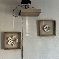 Music Notes Wall Plaque Glass Art Wooden Frame Shadow Box Decor Wall Hanging Flower