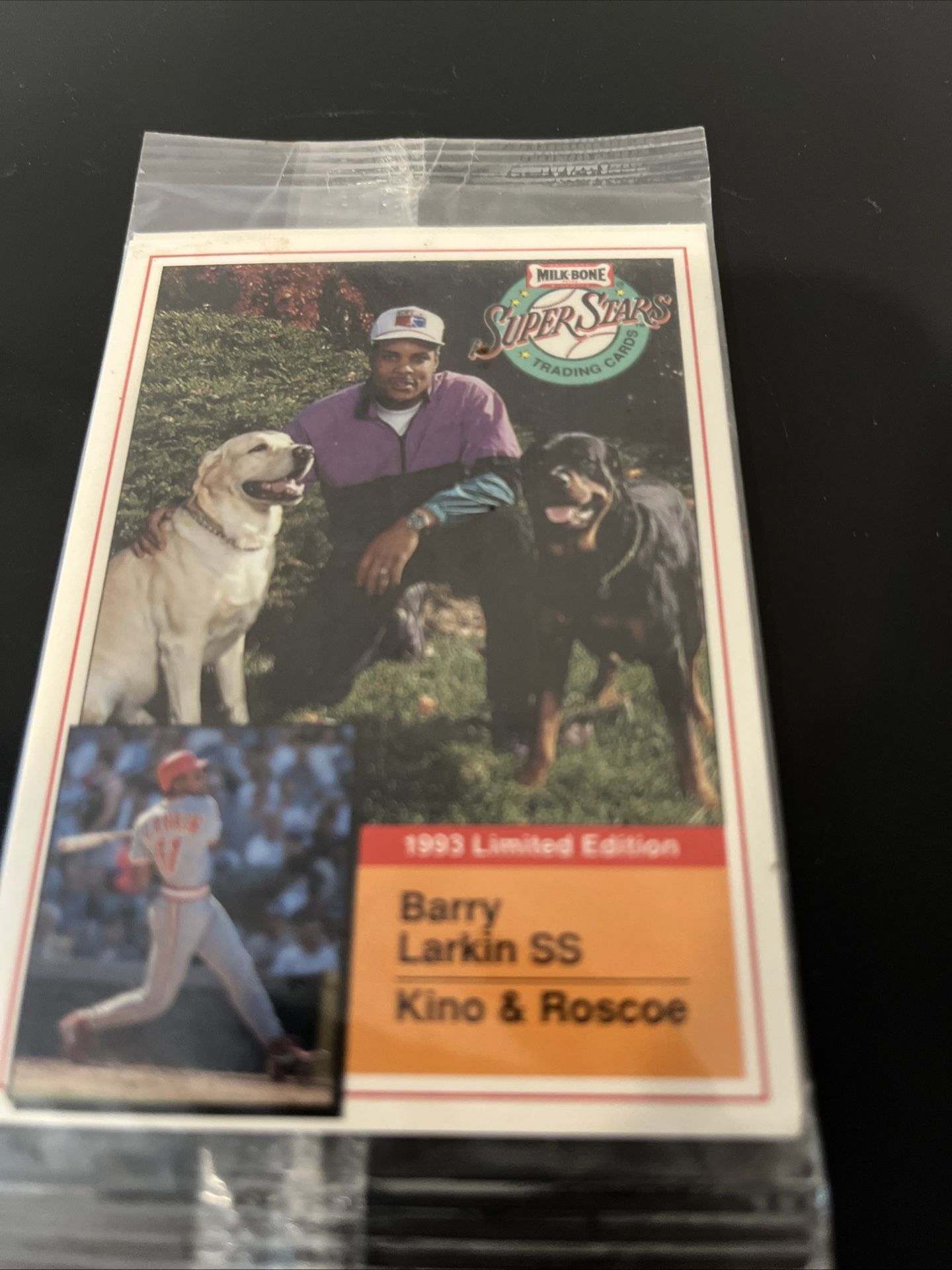 Milk Bone Superstars Trading Card, Barry Larkin, Joe Girardi 1993 Limited Edition