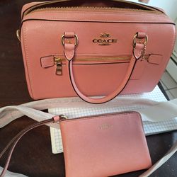 Pink Coach Purse with matching wallet