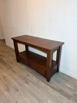 Dark Wood Mission Style Console Table