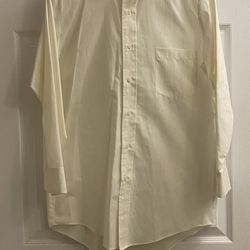 Men’s Ivory Stripe Shirt Size 15 (32-33)