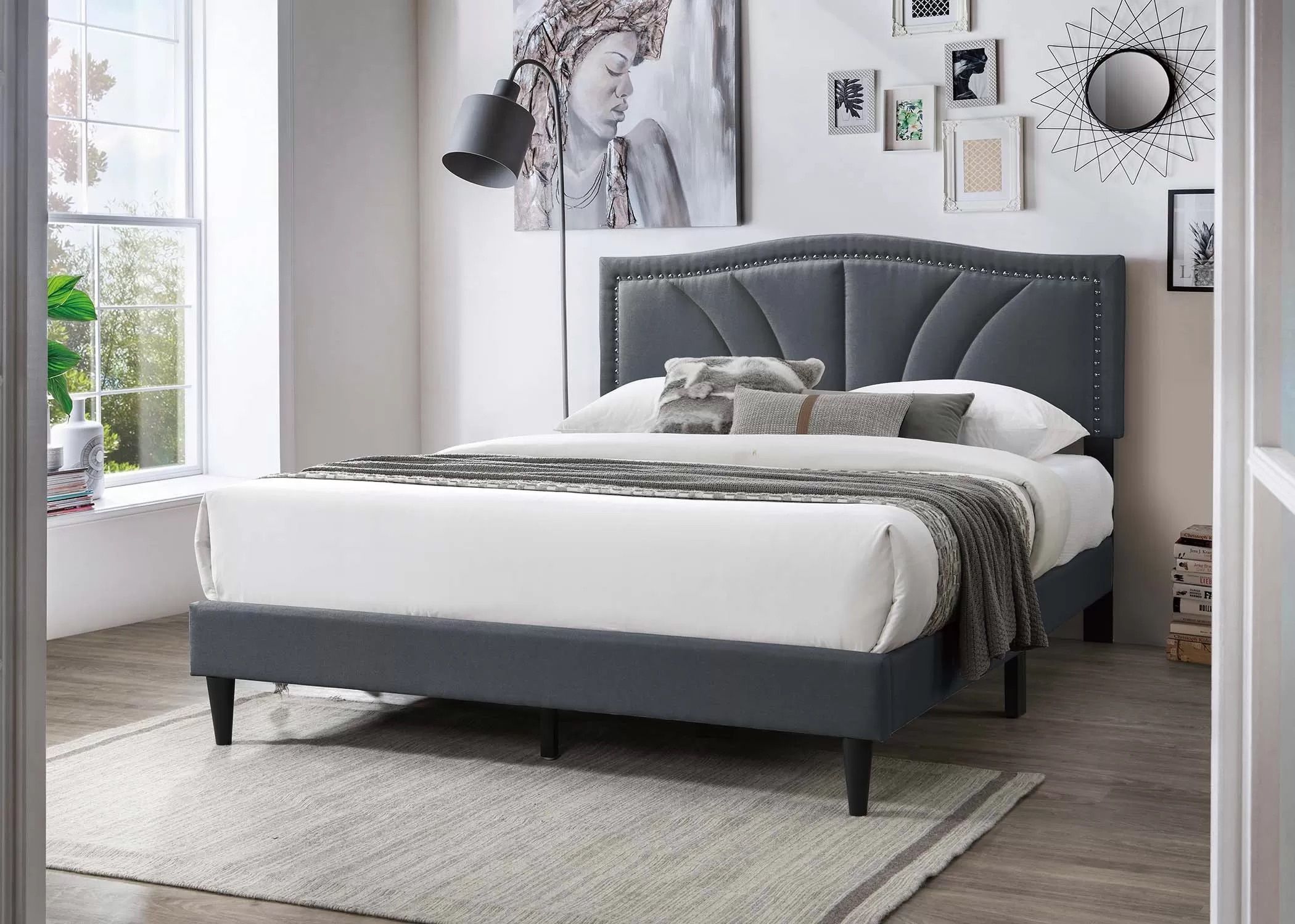When Grey Platform Bed Frame