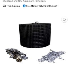 Squirrel Guard 8"×100ft Pvc Coated Galvanized Steel Roll And 100 Aluminum Fastners
