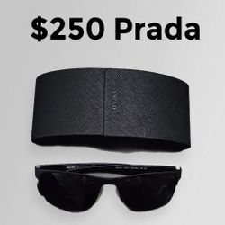 Authentic Prada Matte Black Polarized Aviator Sunglasses SPR 51O