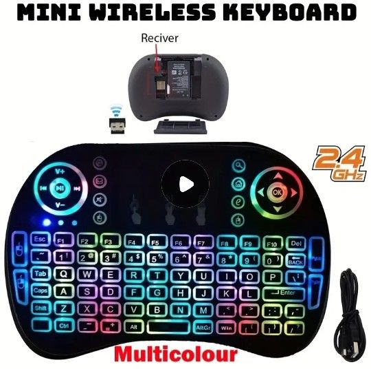 New RGB Custom Universal Wireless TV Keyboard Remote Control