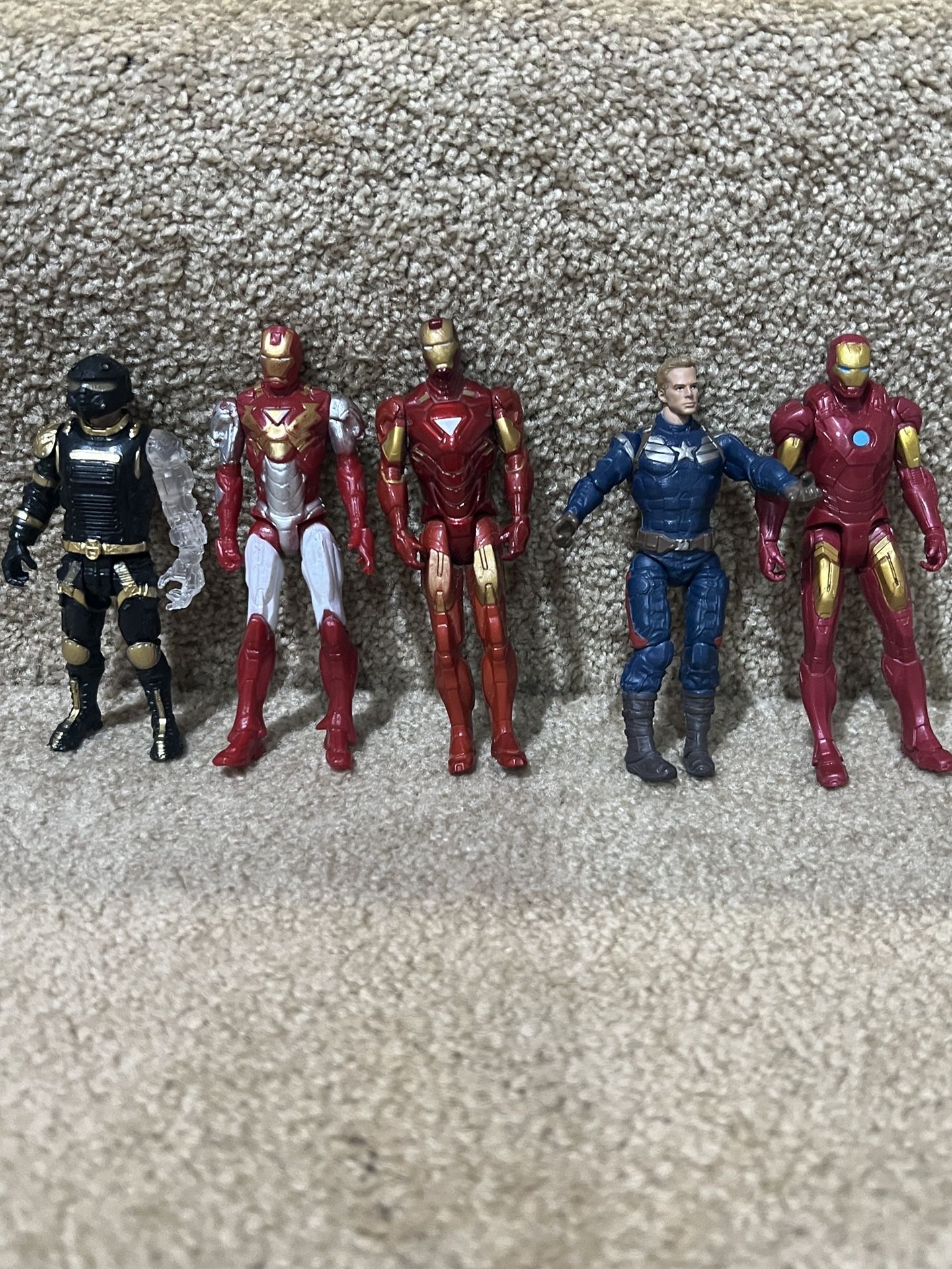 Marvel lot of 5 Ironman & Captain America 4” posable figures & Final  Faction 