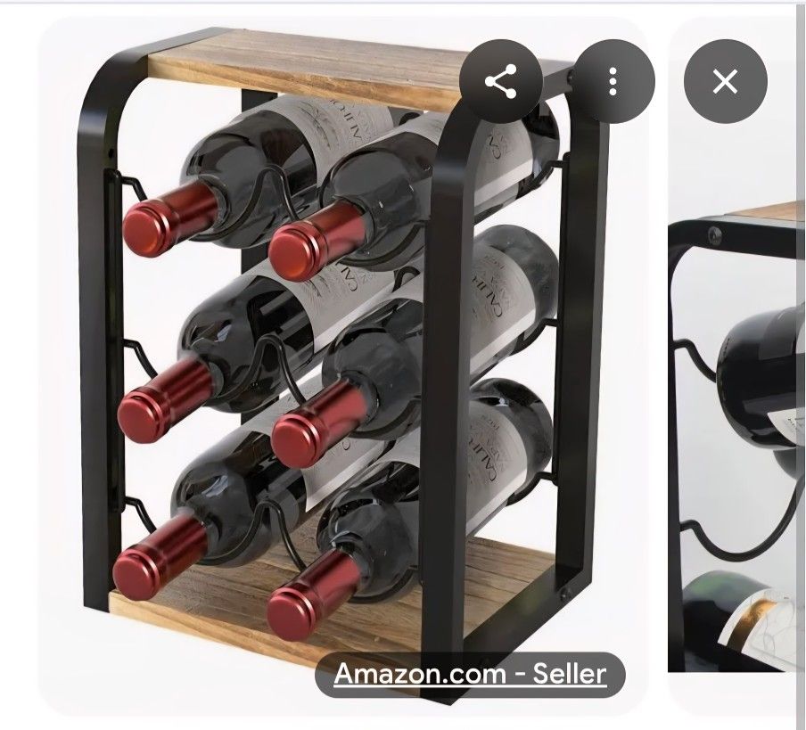 J JACKCUBE Design Rustic Wood 6 Bottles Wine Rack
