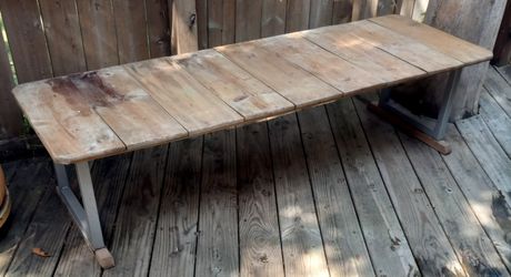 65" Plant Stand Bench Wood Top Metal  Frame  Super Heavy Duty!