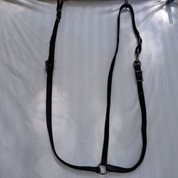 Black Nylon Horse Martingale and Brass Hardware with Flaw