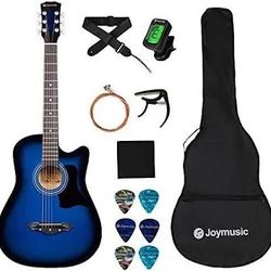 JOYMUSIC 6 String 38" Acoustic Guitar Kit NEW IN BOX