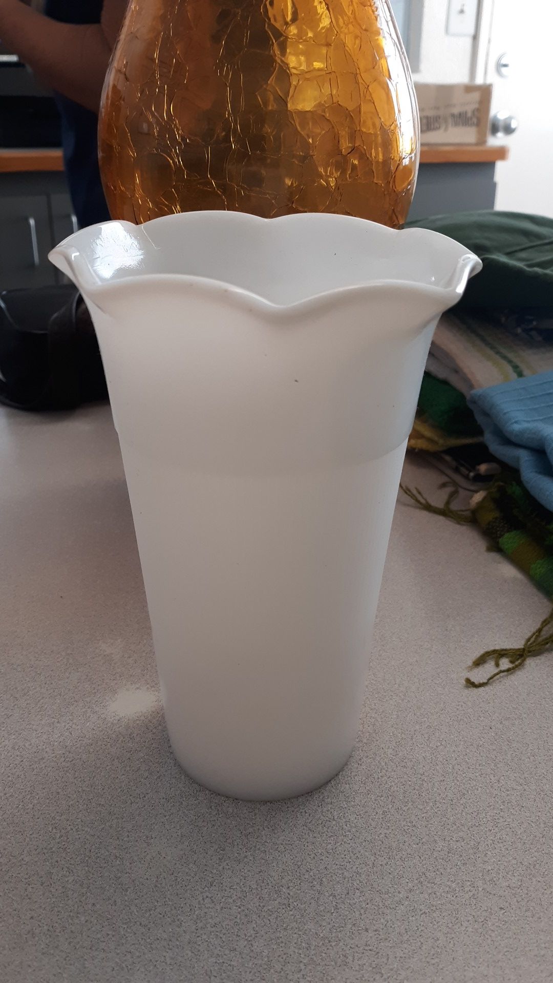 Vintage milk glass vase