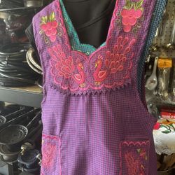 Mexican Hand Embroidered Apron. Mothers Day. Dia De La Mama!