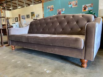 URBAN OUTFITTERS Brown Champagne Velvety Tufted Sleeper Sofa