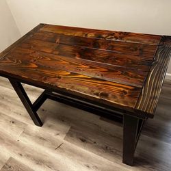 Industrial Rustic Farmhouse Counter-Height Table + 2 Distressed Bistro Chairs