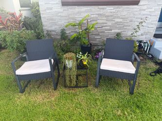 Patio chairs and table