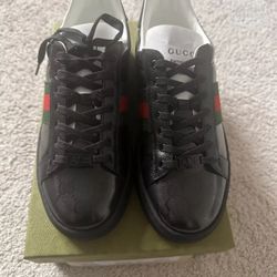 gucci shoes men 8.5 new leather Black