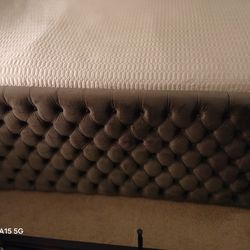 Wayfair Queen Grey Velvet Button Tufted Headboard FREE!