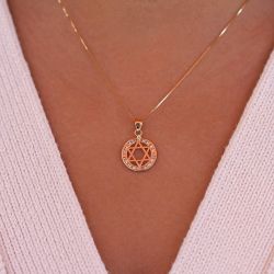 14K Gold Star of David Pendant | Dazzling CZ Accent Jewish Faith Symbol By Tehrani Jewelry