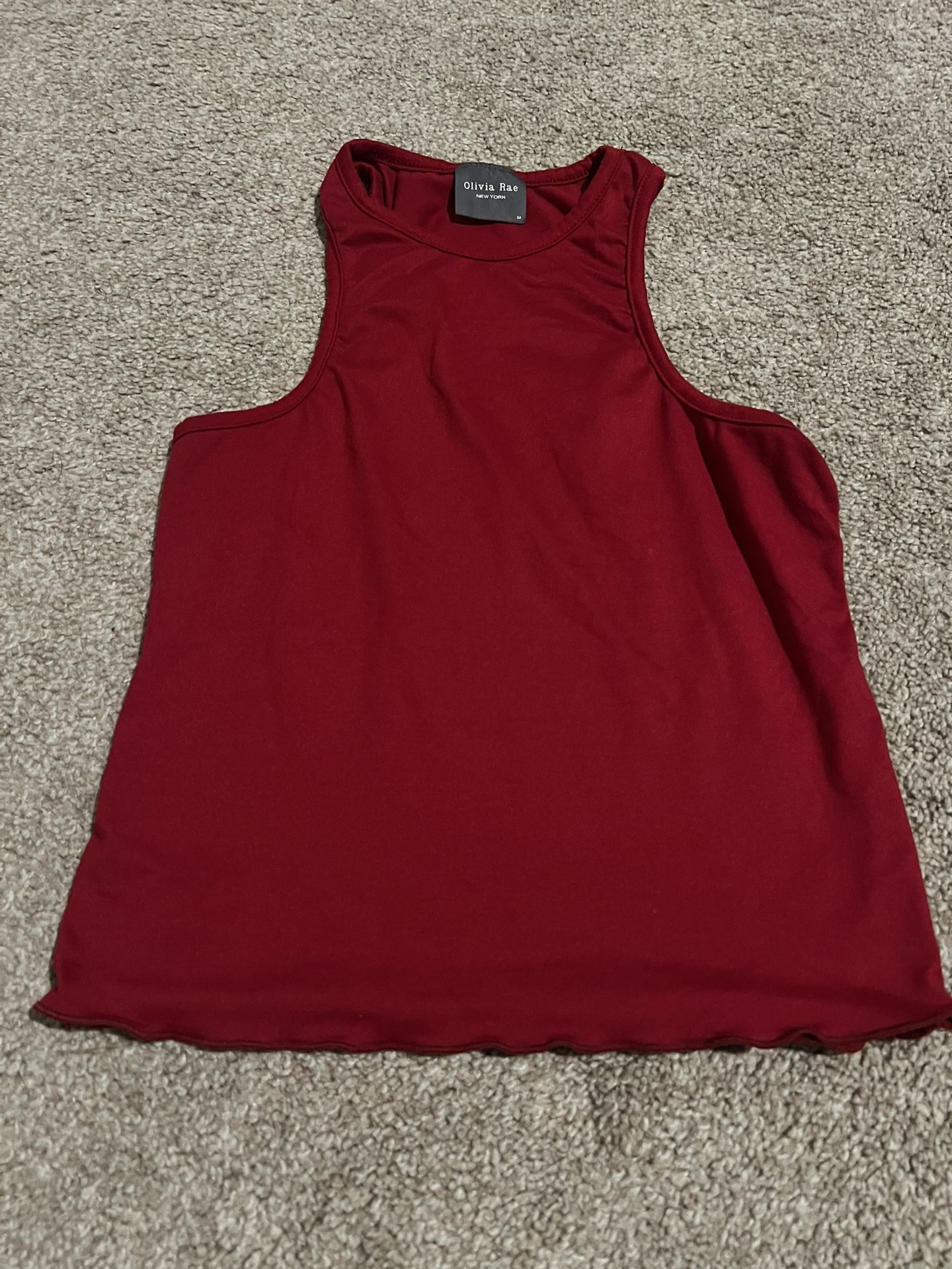 Women’s Burgundy Halter Neck Crop Top
