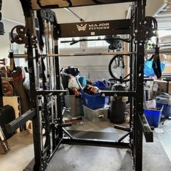 NEW IN BOX - Major Fitness F22 PRO or B52 PRO Squat Rack Power Cage Functional Trainer with Smith Machine Option 