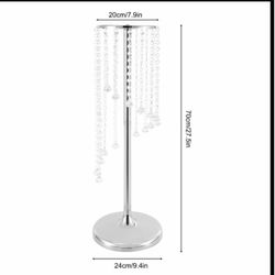 Silver Crystal Bead Centerpiece Stand