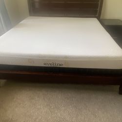 King Bed With Mattress and Spring Box End Table Also Included