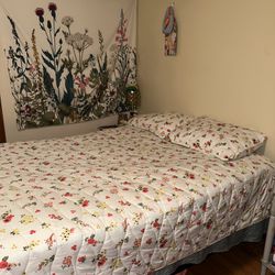 Queen Bed And Bed Frame (Foam Mattress included) 
