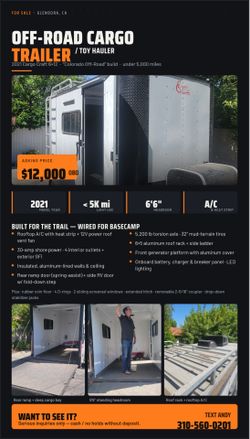 Off road cargo trailer