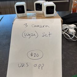 Set of three Wyze cameras
