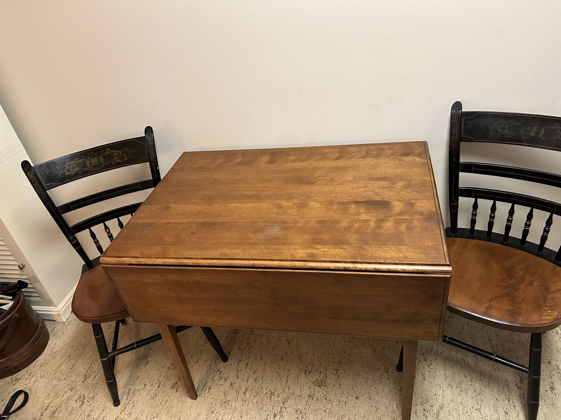 Drop Leaf Table And Two Chairs Hitchcock Alford Brand