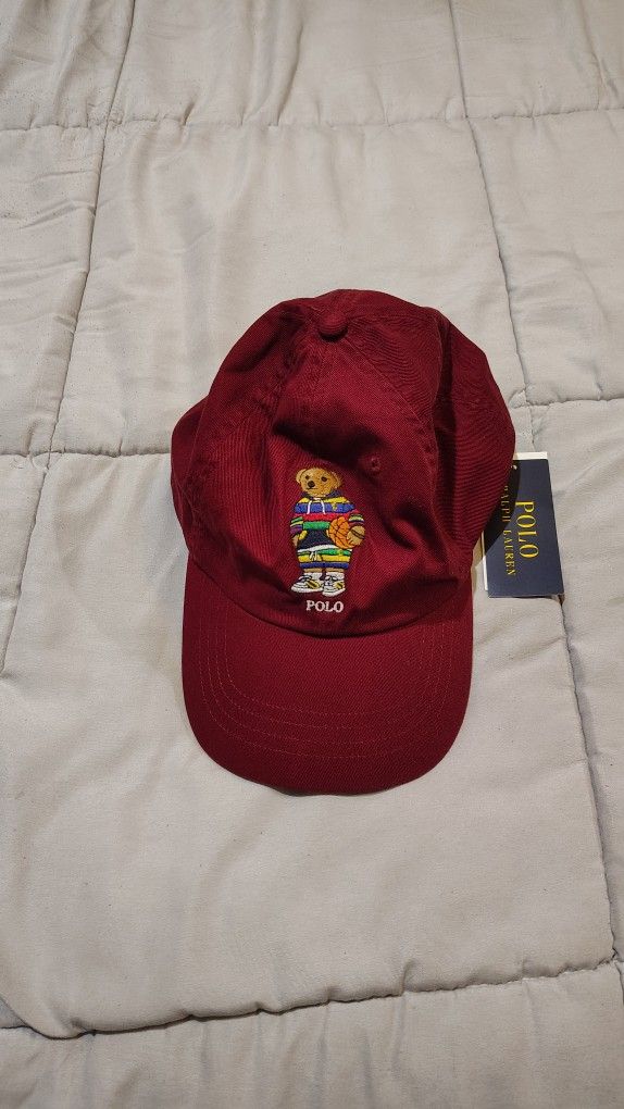 Ralph Lauren Polo Burgundy Baseball Bear Hat NWT