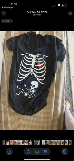 Halloween Pregnancy Annocument Shirt Size M and Men's Size L