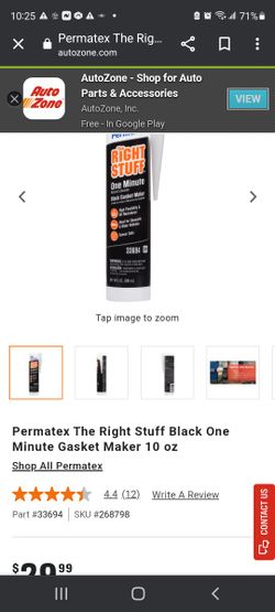 Permatex The Right Stuff One Minute 10.1fl Oz $25 Each Obo