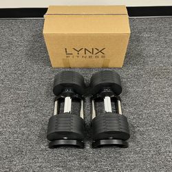 ( BRAND NEW IN BOX ) Pair Of 50lb Adjustable Dumbbells - Click On My Profile For More Gym Equipment 