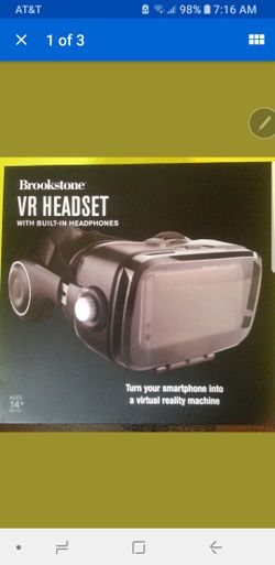 Brookstone VR Headset with Built-In Headphones BRAND NEW In SEALED Box,apple or google play