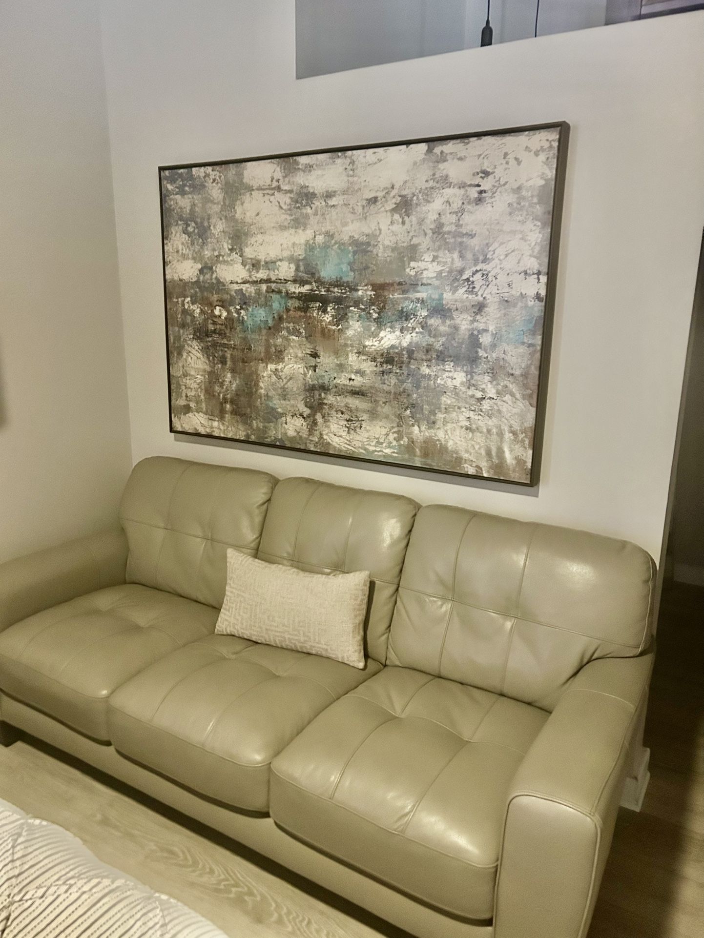 Leather beige sofa