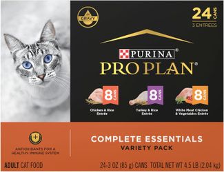Purina Pro Plan Gravy, Complete Essentials Variety, 24x3oz, Wet Cat Food, BB: 9-2027
