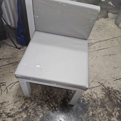 2 WHITE LUCITE CHAIRS