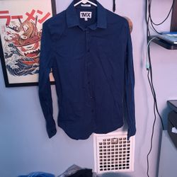 Blue Button Up Long Sleeve Shirt