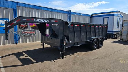 2027 Lamar 7x16x4 gooseneck telescopic dump trailer 14k GVWR