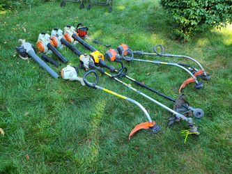 Lot of gas blowers and gas weed eaters