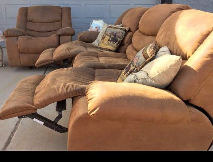 Recliner sofa and loveseat