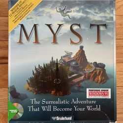 Vintage 1994 MYST Broderbund Windows PC CD-ROM Big Box Video Computer Game  
