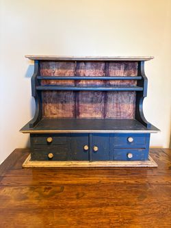 Handmade Solid Wood Hutch Cabinet, Distressed Dark Teal (Sundance)