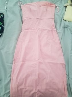 Strapless pink dress