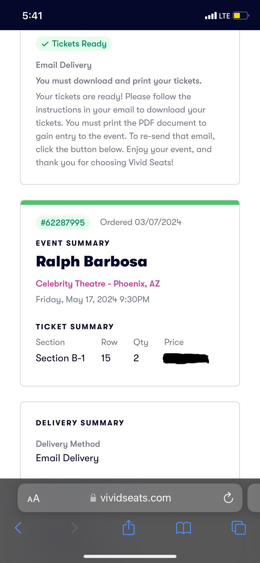 Ralph Barbosa Tickets